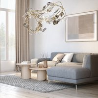 Lustre moderne de luxe avec commande par interrupteur LED, luminaires suspendus pour salon, lumière blanche, métal et verre, personnalisable