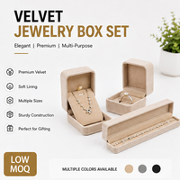 Boîte à bijoux en velours de qualité supérieure, logo personnalisé, étui de rangement luxueux et doux pour bijoux, bagues, boucles d'oreilles, colliers et montres