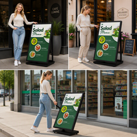 Kiosque publicitaire LCD extérieur haute luminosité, support portable au sol, étanche IP65, menu numérique pour restaurant