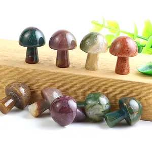 Mini cogumelo natural, cogumelo cristal natural, pedra preciosa, atacado, pedra de cura, energia, cogumelo, presentes para decoração de casa