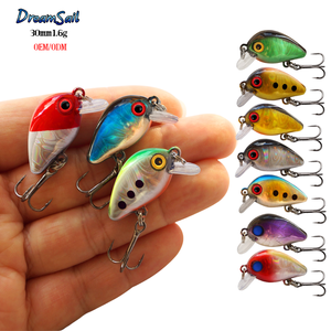 Vente en gros de leurres de pêche artificiels en plastique dur flottants de 3 cm 1,6 g Mini Crankbait pour la pêche au black-bass et à la truite - Product Image 1