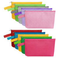 Pochettes multifonctionnelles en toile de coton vierge avec fermeture éclair : trousses de maquillage colorées, étuis à crayons pour les voyages, le bureau et l'organisation scolaire