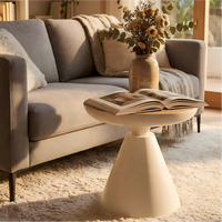 Table d'appoint moderne et simple de style Wabi-Sabi avec base en métal et plateau en MDF, table basse pour salon, entrée, maison, hôtel, petit espace, meubles