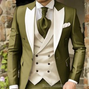 Elegante Completo da Matrimonio 3 Pezzi Giacca <span class=keywords><strong>Slim</strong></span>-<span class=keywords><strong>fit</strong></span> Pantaloni Gilet Set Completo di Lusso Monopetto Colletto alla Coreana Completo <span class=keywords><strong>Uomo</strong></span> Viola <span class=keywords><strong>Blazer</strong></span> - Product Image 3