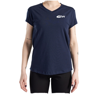 T-shirts pour femmes en coton 100% uni, imprimés sur mesure, coupe ajustée, manches courtes, vente en gros, décontractés, respirants, anti-boulochage, pour l'été - Product Image 1
