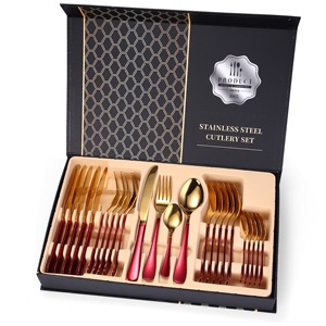 40-Piece Hammered Silverware Set, Deedro Stainless Steel Heavy Duty Flatware Set - View #11