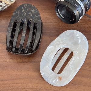 Pince à cheveux plate en acétate haut de gamme <span class=keywords><strong>style</strong></span> rétro français pour <span class=keywords><strong>coiffure</strong></span> arrière, grande pince bec de canard, accessoire pour chignon - Product Image 4