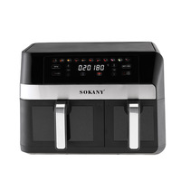 Friteuse à air Sokany10034 pour le commerce extérieur, friteuse double cuve saine sans huile, grande capacité 11L, friteuse électrique à écran tactile