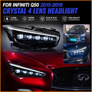 Luz Delantera para Automóvil Infiniti Q50 Q50L Q50S 2015-2019, Conjunto de Faros LED, Diseño de 4 Lentes <span class=keywords><strong>Bifocales</strong></span> de Cristal, Lámpara Frontal - Product Image 2