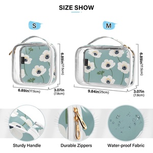 Trending Products 2025 New Arrivals Hawaiian Custom Flower Clear Pvc Make up Bag Transparent Cosmetic Bag for Woman Travel - Product Image 3