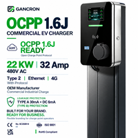 Chargeur de véhicule électrique Type 2 OCPP 1.6J Ethernet avec protocole AC 22 KW 32 Amp 480V 4G Fabricant OEM Commercial Industriel