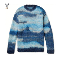 Nanteng personnalisé usine 100% coton hiver rétro gros épais moelleux conception Simple col rond à manches longues homme pull chandails
