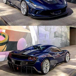 Convient pour 19-20 <span class=keywords><strong>Ferrari</strong></span> F8 Carbon Fiber Body Kit Front Lip Side Skirts Rear Diffuser Spoiler - Product Image 6