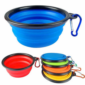 Katlanabilir çanaklar köpek köpekler köpek Pet köpek için yiyecek kasesi kaldırdı su çanaklar yürüyüş seyahat için taşınabilir Pet besleme sulama çanak - Product Image 1