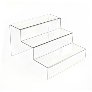 Expositor de Balcão em Acrílico Transparente Polido com Múltiplos Níveis para Organização e Exibição de Produtos de Varejo - Product Image 1