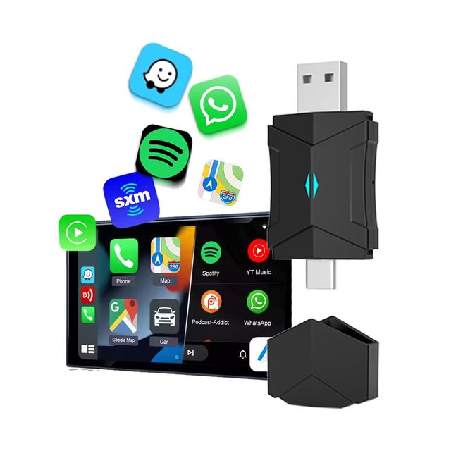 2025 Android Ai Box Pro Wired to Wireless CarPlay Car Accessories for toyota rav4 2017
