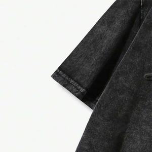 เสื้อยืดคอกลมโอเวอร์ไซส์พิมพ์ลายนูนโฟม 3 มิติ สไตล์วินเทจ ลุคทำเก่า ขาดๆ แบบมีรู  แขนสั้น สำหรับผู้ชาย รับผลิตตามสั่งพร้อมสกรีนโลโก้ขายส่ง - Product Image 4