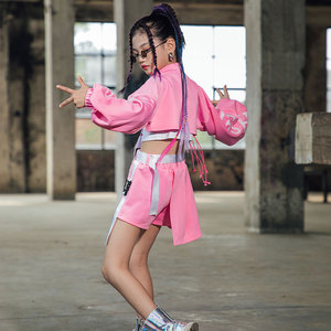 Venta al por mayor <span class=keywords><strong>de</strong></span> alta calidad Hip Hop Dancer Cospaly Jazz Dance Suit Pink Costume para Adult Kid Carnival Party - Product Image 5