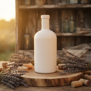Bouteille <span class=keywords><strong>en</strong></span> <span class=keywords><strong>verre</strong></span> vide personnalisée, noir mat, 500 ml, <span class=keywords><strong>50</strong></span> <span class=keywords><strong>cl</strong></span>, avec bouchon <span class=keywords><strong>en</strong></span> liège pour whisky, spiritueux, liqueur - Product Image 1
