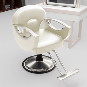 Chaise de salon de coiffure rose de luxe, 360 °   Chaise hydraulique pivotante avec accoudoirs dorés pour spa, coiffure et studio à domicile - Product Image 6