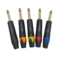 Connecteur Jack Audio Mono TS 6,35 mm (1/4 pouce) Plaqué Or Neuf avec Protection Contre les Courts-Circuits