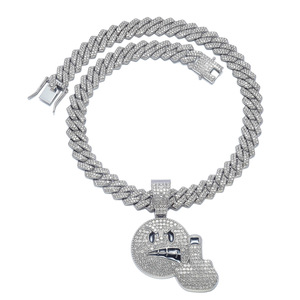 Collier chaîne cubaine avec pendentif lettre personnalisé style hip-hop pour hommes rappeurs, vente en gros OEM ODM LEPAI, produit phare - Product Image 5