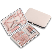 Ensemble d'outils de soins personnels professionnels de 18 pièces comprenant des kits de manucure et de pédicure en acier inoxydable