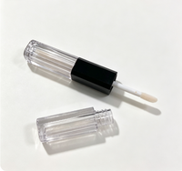 Emballage vide pour brillant à lèvres à double applicateur, en plastique transparent, carré, luxe/classique/tendance, pour cosmétiques