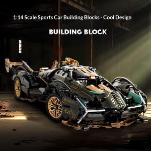 Compatible avec le modèle de voiture de sport V12 Gini Black Gold 1:14, jouet de montage ABS DIY pour enfants garçons - Product Image 2