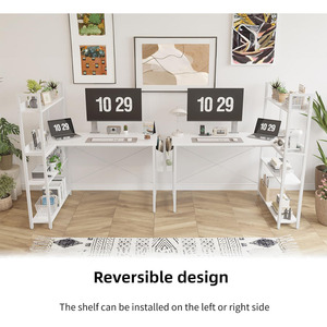 47 pouces en forme de L ordinateur <span class=keywords><strong>bureau</strong></span> de jeu en bois matière plastique étagère de rangement pour <span class=keywords><strong>bureau</strong></span> à domicile salon coin <span class=keywords><strong>bureau</strong></span> Design - Product Image 2