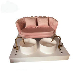 Bomacy เฟอร์นิเจอร์ทำเล็บมือ,โซฟาทำเล็บสีชมพูอ่อนน่ารักเก้าอี้ทำเล็บเท้าโซฟา - Product Image 2