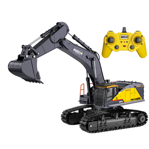 รถขุดวิทยุบังคับ Huina 1592 รุ่น RC Excavator 1/14 แบบถังโลหะ 22 ช่อง หมุนได้ 680 องศา - Product Image 2