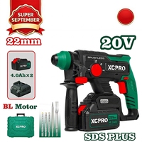 Marteau perforateur rotatif 2.0J SDS-PLUS 20V sans balais sans fil lithium-ion haute puissance pour bricolage industriel, armatures, maçonnerie, acier, bois