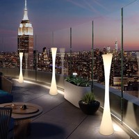 Lampadaire LED RGB Colonne Cylindrique Moyenne pour Extérieur, Décoration Lumineuse Ronde en Plastique pour Mariage, Idéal pour le Dropshipping
