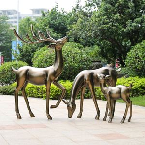 Sculpture de cerf Sika en cuivre pour décoration extérieure, sculpture de cerf en fibre de verre pour aménagement paysager, figurine de cerf Sika pour zoo - Product Image 3