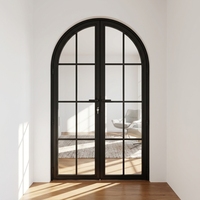 Porte en verre et fer noir de haute qualité, élégance moderne, porte intérieure personnalisée