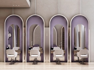 Service de décoration de salon de beauté de luxe, système mural d'exposition arqué sur mesure et rénovation de présentoir à vernis à ongles - Product Image 1