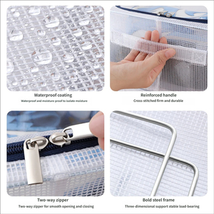 Caja de Zapatos Plegable de PVC, Sin Necesidad de Ensamblaje, Organizador de Almacenamiento Impermeable Debajo de <span class=keywords><strong>la</strong></span> <span class=keywords><strong>Cama</strong></span> con Marco de Acero Reforzado - Product Image 5