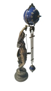 Bí ẩn Cobalt màu xanh bóng 8 ngày Brass huntress tượng Antique Bronze Brass Swing/con lắc cơ khí phong trào bảng/Kệ đồng hồ - Product Image 3