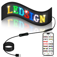 Letrero LED Programable Inteligente para Automóvil, Tablero de Pantalla Flexible con USB de 5 V para Publicidad en Tiendas