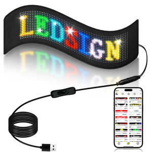 Panneau d'affichage LED programmable pour voiture intelligent avec application, USB 5V, panneau souple flexible pour la publicité en magasin - Product Image 1
