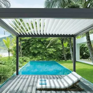 Motorizado Pátio Tampa Pergola Covers Gazebo Bioclimatique com tela Zip