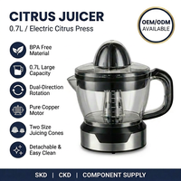 Groothandel 0.7L Elektrische Citruspers met 2 Kegels Fabrieksprijs Direct Custom Logo OEM ODM Fruit Sinaasappelpers CE CB EMC