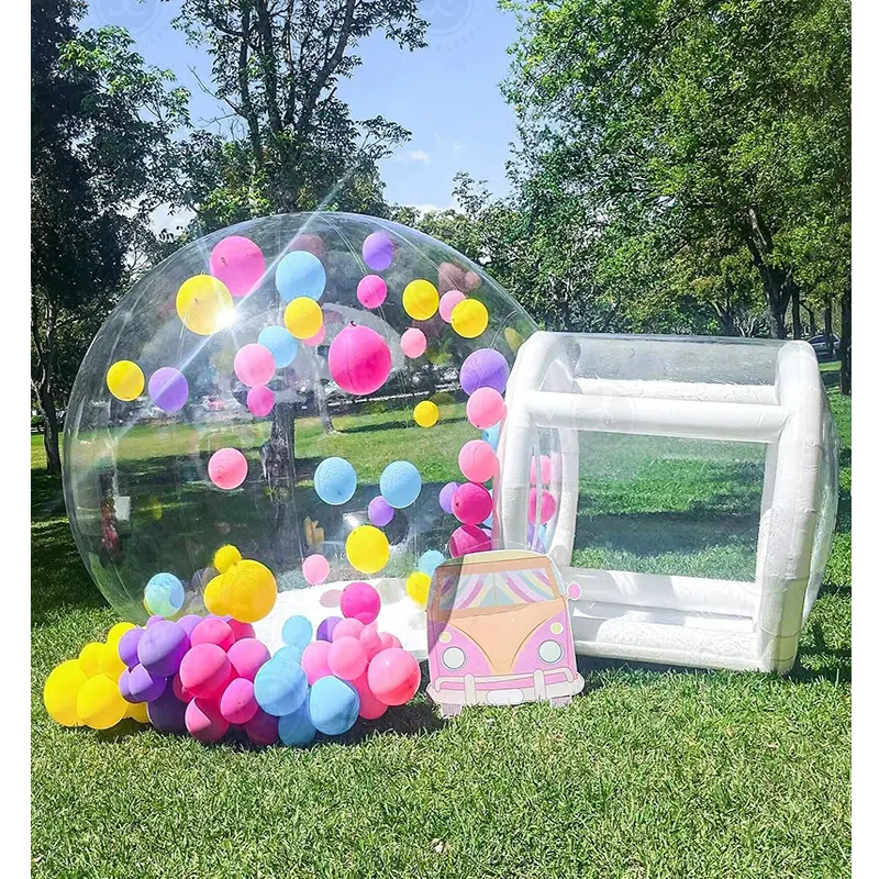 बच्चों पार्टी विशाल स्पष्ट इग्लू गुंबद inflatable बुलबुला तम्बू किराए के लिए क्रिस्टल inflatable बुलबुला गुब्बारे घर