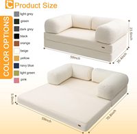 Sofá Cama Futón 4 en 1, Tamaño Queen, Dos Plazas, Plegable, Convertible, con Reposabrazos en Forma de L y Funda Extraíble |   Sala de Estar de PU que Ahorra Espacio