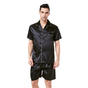 Set di pigiami in raso di seta per <span class=keywords><strong>uomo</strong></span> e donna <span class=keywords><strong>camicia</strong></span> a due pezzi a maniche corte con pantaloni lunghi del <span class=keywords><strong>pigiama</strong></span> - Product Image 3