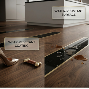 <span class=keywords><strong>Parquet</strong></span> en bois incrusté de marbre, silencieux, couche supérieure de 3 mm, ignifuge, sans formaldéhyde, étanche, à clipser, pour salon et villa - Product Image 4