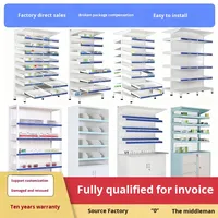 Étagère à médicaments en métal blanc à double face ouverte pour cliniques, hôpitaux, pharmacies externes, organisation de la propreté, présentoir