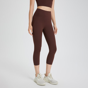 Wholesale Women's High Waist Capri Yoga Leggings Butt Lifting 7/8 Workout Pants No Camel <b>Toe</b> Buttery Soft Running Activewear - Product Image 5