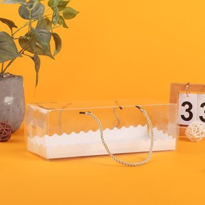 Gâteau PET transparent pour boîte d'emballage en rouleau <span class=keywords><strong>suisse</strong></span> Boîte-cadeau de Cupcake pliable et portable avec poignée - Product Image 3